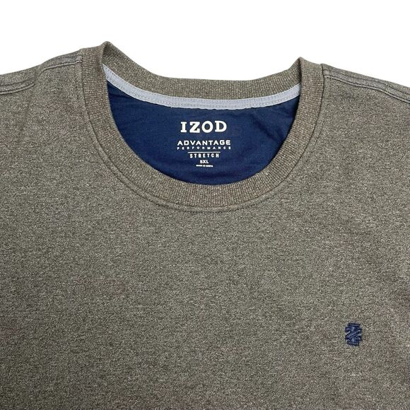 IZOD Advantage Sweatshirt Men's Size 5XL Gray Fleece Lightweight Pullover - Picture 4 of 9
